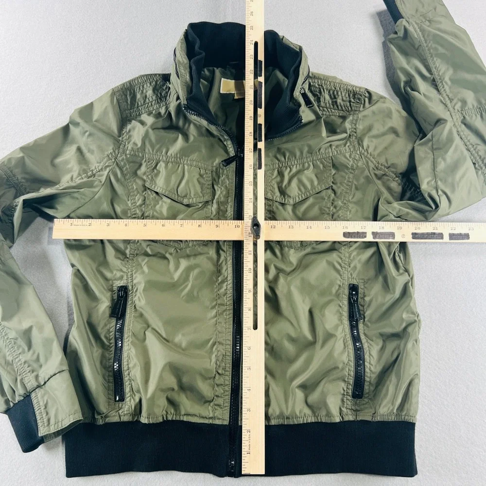 Michael Kors Bomber Jacket Women M Olive Green Utility Gorpcore MilitaryHooded